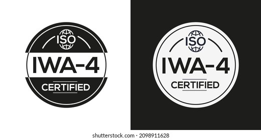 Creative ISO (IWA-4) Símbolo de calidad estándar, ilustración vectorial.