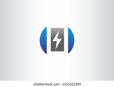 Creative Isolated Flash Symbol Design Illustration with blue and black color concept
