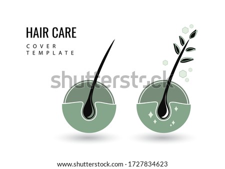 Creative isolated hair follicle icon. Vector logo hair diagnostic center. The concept of a beauty salon, clinic of help, split ends, hair loss, hair health, shampoo, hairline.