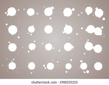 Manchas de pincel aisladas creativas. Manchas abstractas de forma de manchas de tinta con textura. Elementos de diseño gruesos. Colección de diferentes gotas