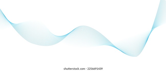 Creative isolated style wave background. Curved smooth lines created by bend tool. Abstract design or DNA. Vector illustration.