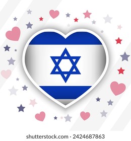 Creative Israel Flag Heart Icon