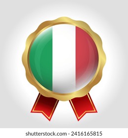 Creative Italy Flag Label Vector Design