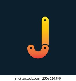 Creative J Letter Chain Alphabet Typography Logo, Creative J Letter Bike Chain Minimal Logo Sign, J Character Logo Symbol