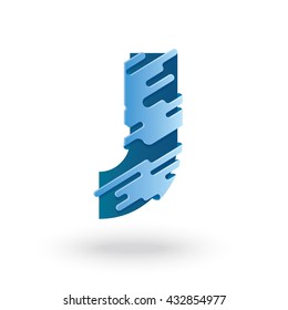 Creative J Letter design vector template. Abstract Editable Colorful Alphabet. Type Characters Logotype symbols.