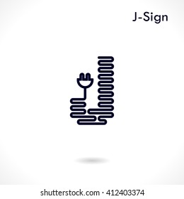 Creative J- letter icon abstract logo design vector template.Creative J- alphabet vector design.Business and education creative logotype symbol.Vector illustration
