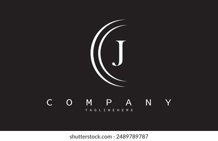 Creative J Letter Logo Design with Swoosh Icon Vector.