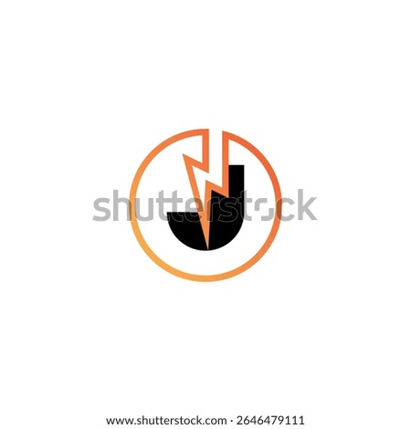 Creative J Letter Logo with Electric Bolt, Monogram Design for Startup Identity.