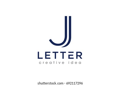 Creative J Line Art Concept logo Design Template
