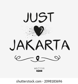 Creative Jakarta text, Can be used for stickers and tags, T-shirts, invitations, vector illustration.