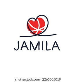 Creative (Jamila) name, Vector illustration.