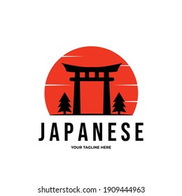 creative japanese illustration logo vector illustration design