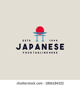 Creative japanese torii gate logo design