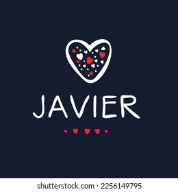 Creative (Javier) name, Vector illustration.