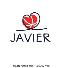 Creative (Javier) name, Vector illustration.