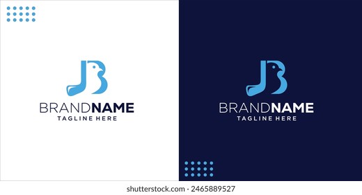 Creative JB Bird Logo With Golf Stick, Design Inspiration, Illustration, Vector