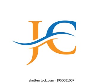 Carta creativa JC con concepto de lujo. Diseño moderno de logotipos para empresas y empresas