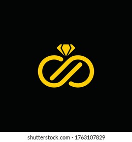 creative jewelry ring diamond logo vector