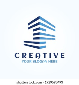 Creative JF letter house design concept