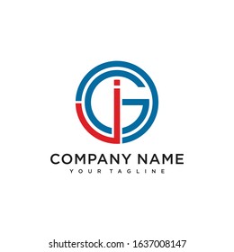 A creative JG GJ logo design template