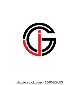 A creative JG GJ logo design template