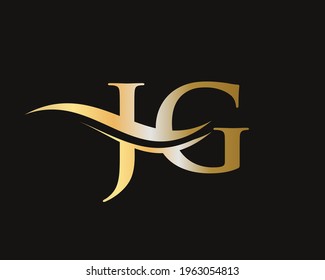 Creative JG letter with luxury concept. Modern JG Logo Design for business and company identity