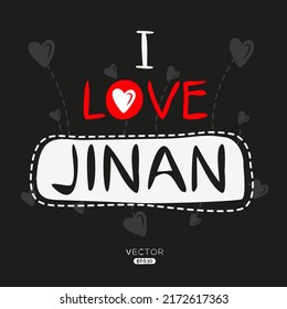 Creative (Jinan) text, Can be used for stickers and tags, T-shirts, invitations, vector illustration.