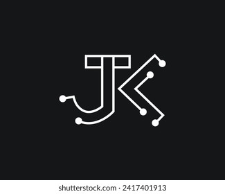 versión creativa de diseño de logotipo de carta JK vector