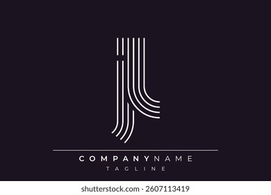 Creative JL lines letter logo design. A simplistic and elegant abstract logo design with linear patterns and initials, suitable for contemporary branding.