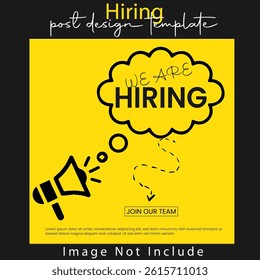 Creative job hiring poster design template job hiring typography Clean and simple employee hiring social media post banner template.
