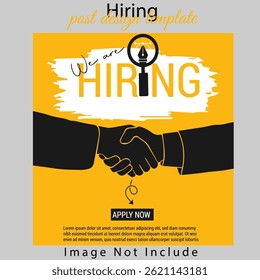 Creative job hiring poster design template job hiring typography Clean and simple employee hiring social media post banner template.