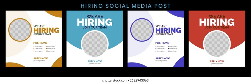 creative job hiring poster design template, job hiring typography