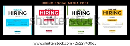 creative job hiring poster design template, job hiring typography