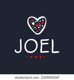 Creative (Joel) name, Vector illustration.