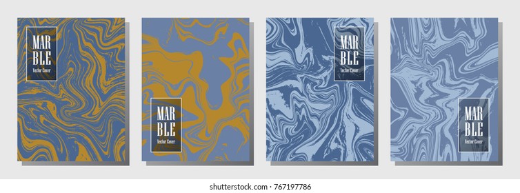 Creative journal layouts set. Texture for binder template, corporate flyers. Annual report cover marble layouts set. Flyer, magazine, report, journal, binder vectors, title place.