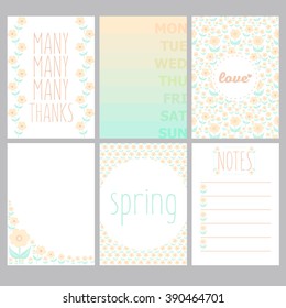 Creative journaling card. Collection - Spring. Vector.