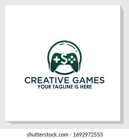 creative joystick icon logo template vector, games logo vector