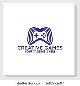 creative joystick icon logo template vector, games logo vector