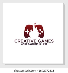 creativo icono joystick plantilla vectorial, logotipo de juegos vectorial
