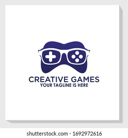 creative joystick icon logo template vector, games logo vector
