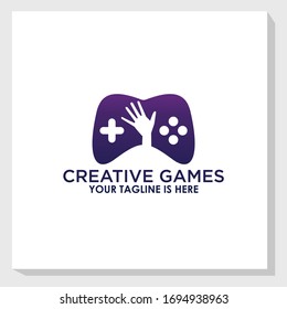 creative joystick icon logo template, games logo template vector