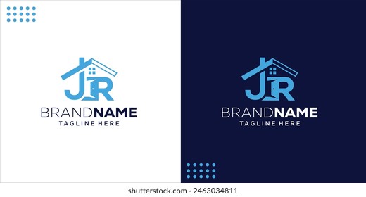 Creative JR House Letter Logo Design, Design Inspiration, Design Illustration, Vector