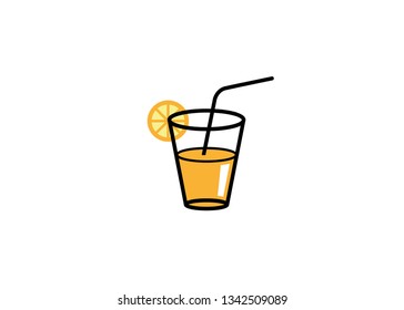 Creative Juice Cup Logo Vector Design Symbol Illustration