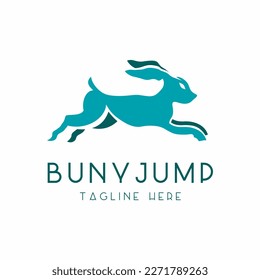 creative jumping bunny illustration, vector design template eps 10