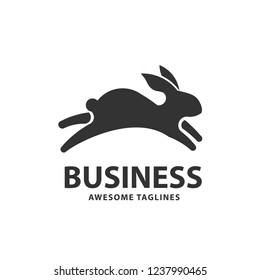 Creative Jumping Rabbit Or Bunny Logo Vector Concept Element