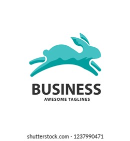 Creative Jumping Rabbit Or Bunny Logo Vector Concept Element