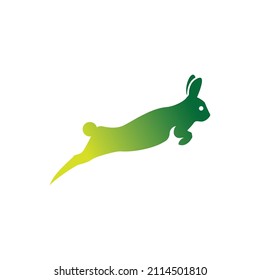 Creative jumping rabbit or bunny logo vector concept element