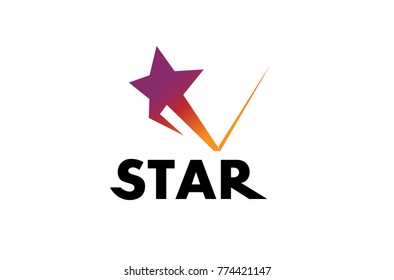 Creative Jumping Star Logo Symbol Vector Design Illustration