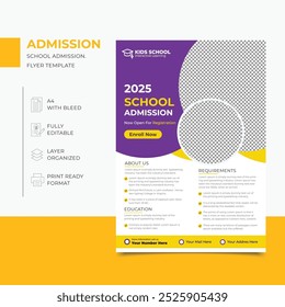 Creative Junior School Admission Flyer Or Education admission flyer poster layout template Design.