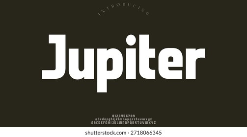 Creative Jupiter sans serif alfabeto mostrar Vector de fuente. 